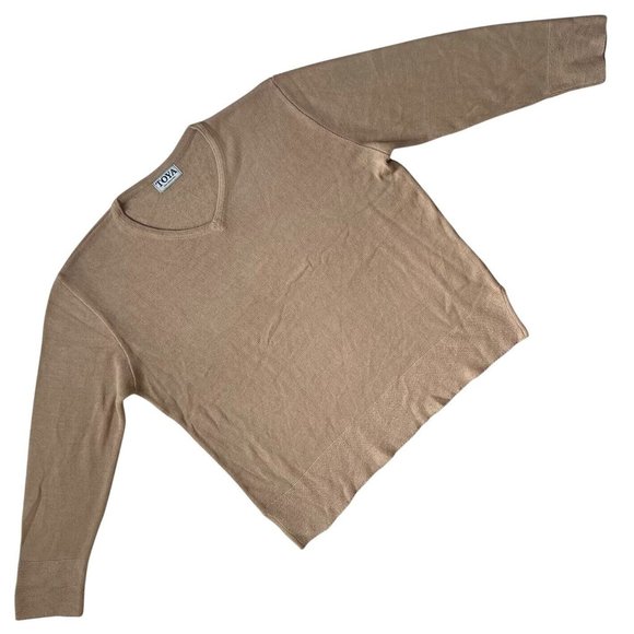 Jenni Kayne Sweaters - Toya San Sebastian (Spain) Interlock V-Neck Sweater Beige : L
